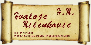 Hvaloje Milenković vizit kartica